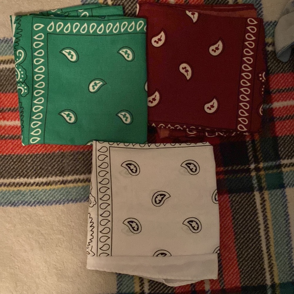 Multi colored bandannas